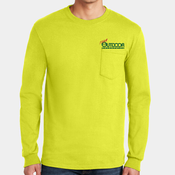 Team Outdoor - Ultra Cotton ® 100% Cotton Long Sleeve T Shirt with Pocket Thumbnail