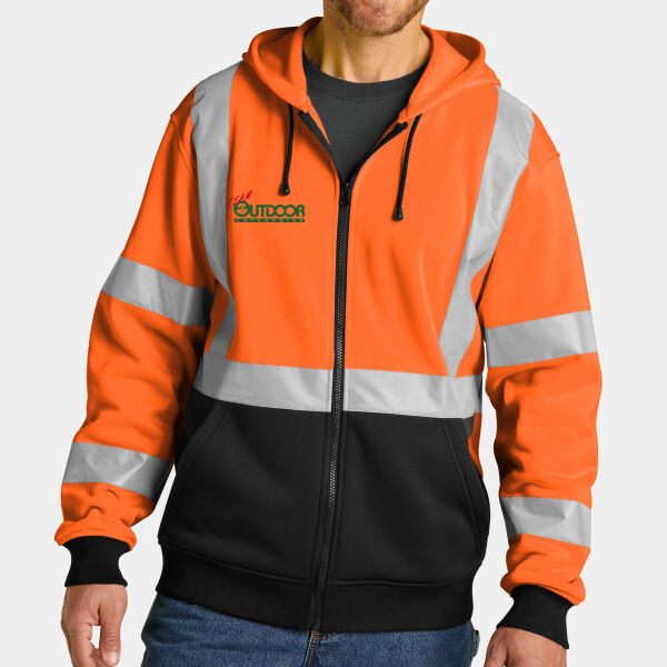 Team Outdoor - A107 Class 3 Heavy Duty Fleece Full Zip Hoodie Thumbnail