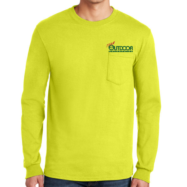 Team Outdoor - Ultra Cotton ® 100% Cotton Long Sleeve T Shirt with Pocket Thumbnail