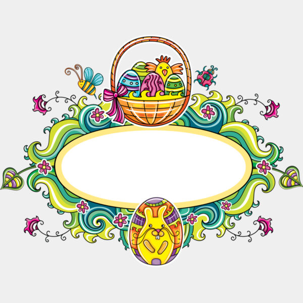 Easter Egg Bunny Chick Spring Text Frame 1 Thumbnail